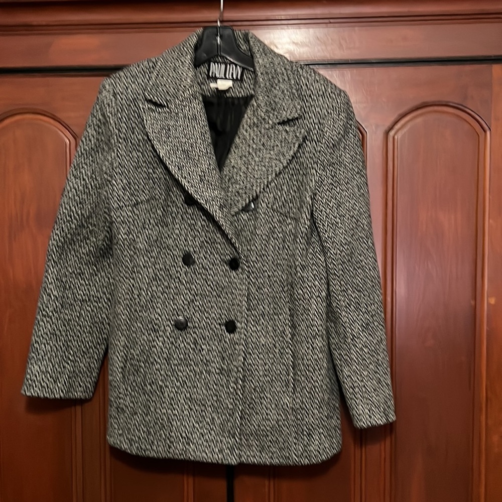 Paul Levy Vintage Button Down Double Breasted Winter Wool Coat Size 10